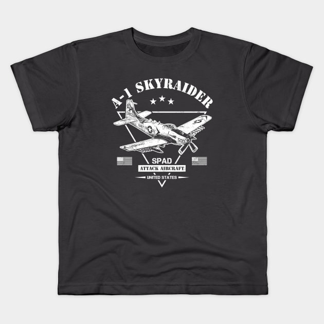 A-1 Skyraider "SPAD" Kids T-Shirt by Military Style Designs